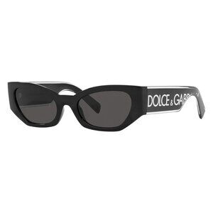 New Dolce & Gabbana Black Cat Eye DG6186 501/87 Sunglasses Women